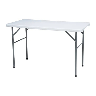 Mesa dobrável de plástico branco com altura ajustável para piquenique ao ar livre