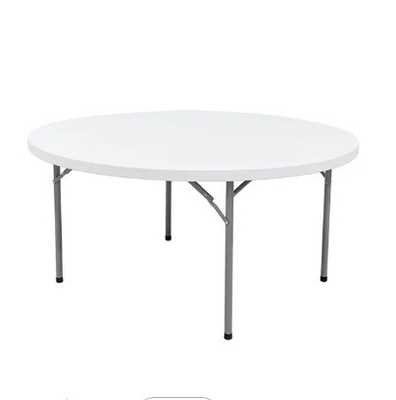 Mesa redonda dobrável de 150 cm para eventos e festas feita de material plástico durável