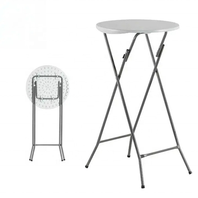 Embalagem de correio 60cm Redonda de plástico branco Mini Bar Mesa de jantar com cor personalizada