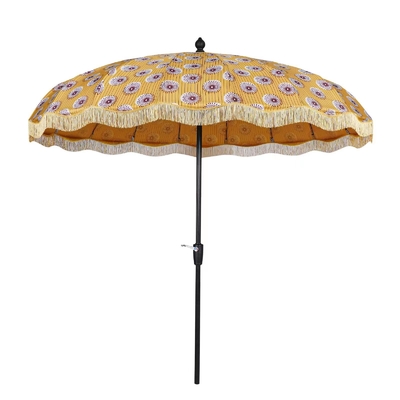 Moderno estilo de design 18K Fibra de vidro costelas 160G Poliéster guarda-chuva de exterior com toalhas