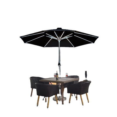 Modelo Europeu Geral Energia Solar USB Patio de aço recarregável com 3 LED