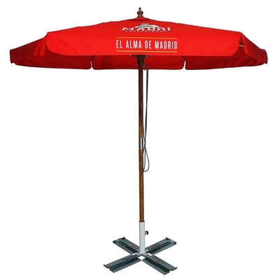 Umbrelha de madeira de apoio ao ar livre Seleção de espaço Umbrelha comercial de marca grande